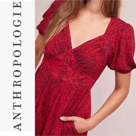 RARE Anthropologie Red Encanto Jumpsuit - Picture 2 of 9